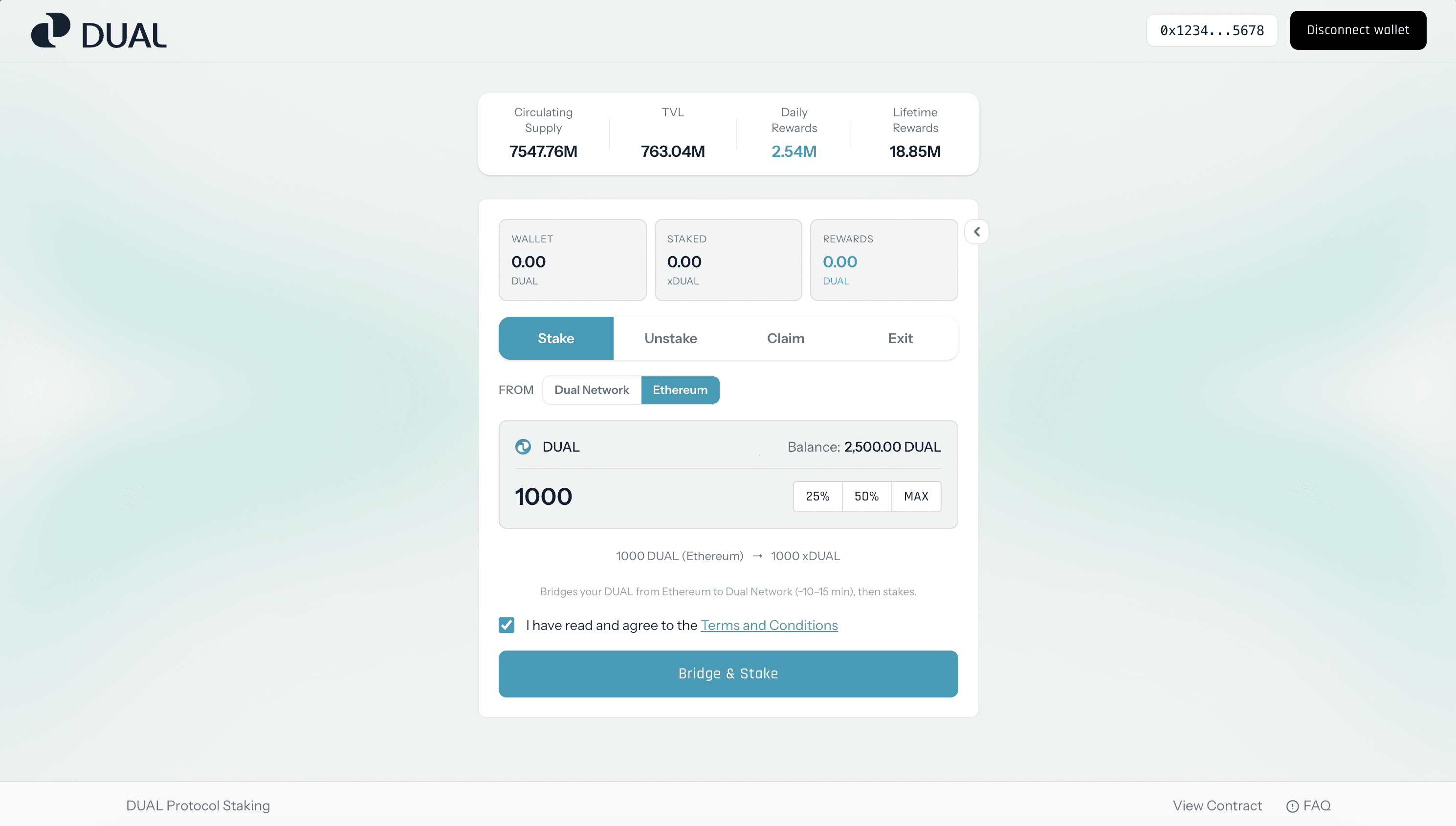 Select Ethereum and enter the amount